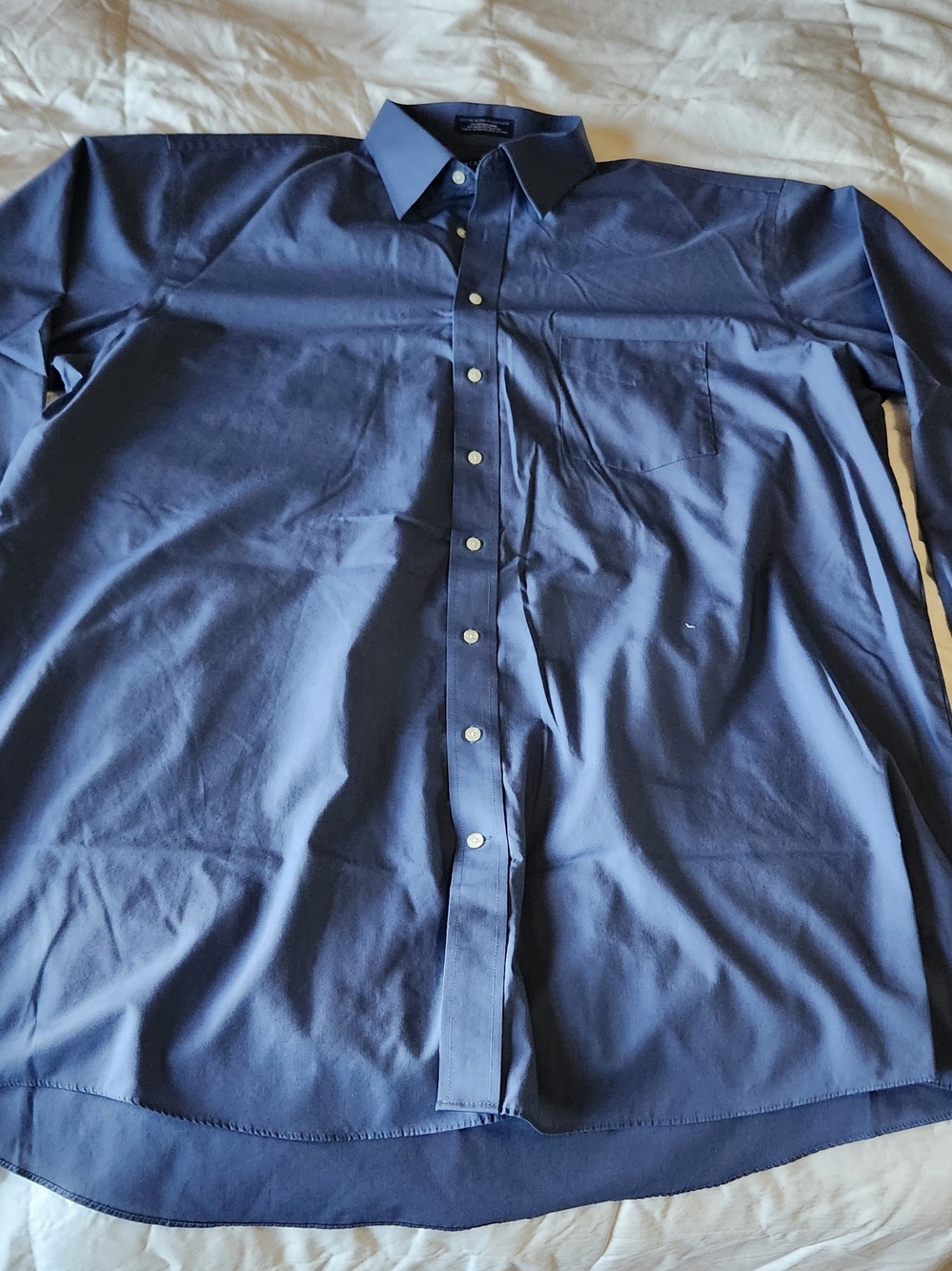 Stafford Men's Dark Navy Button-Up Dress Shirt